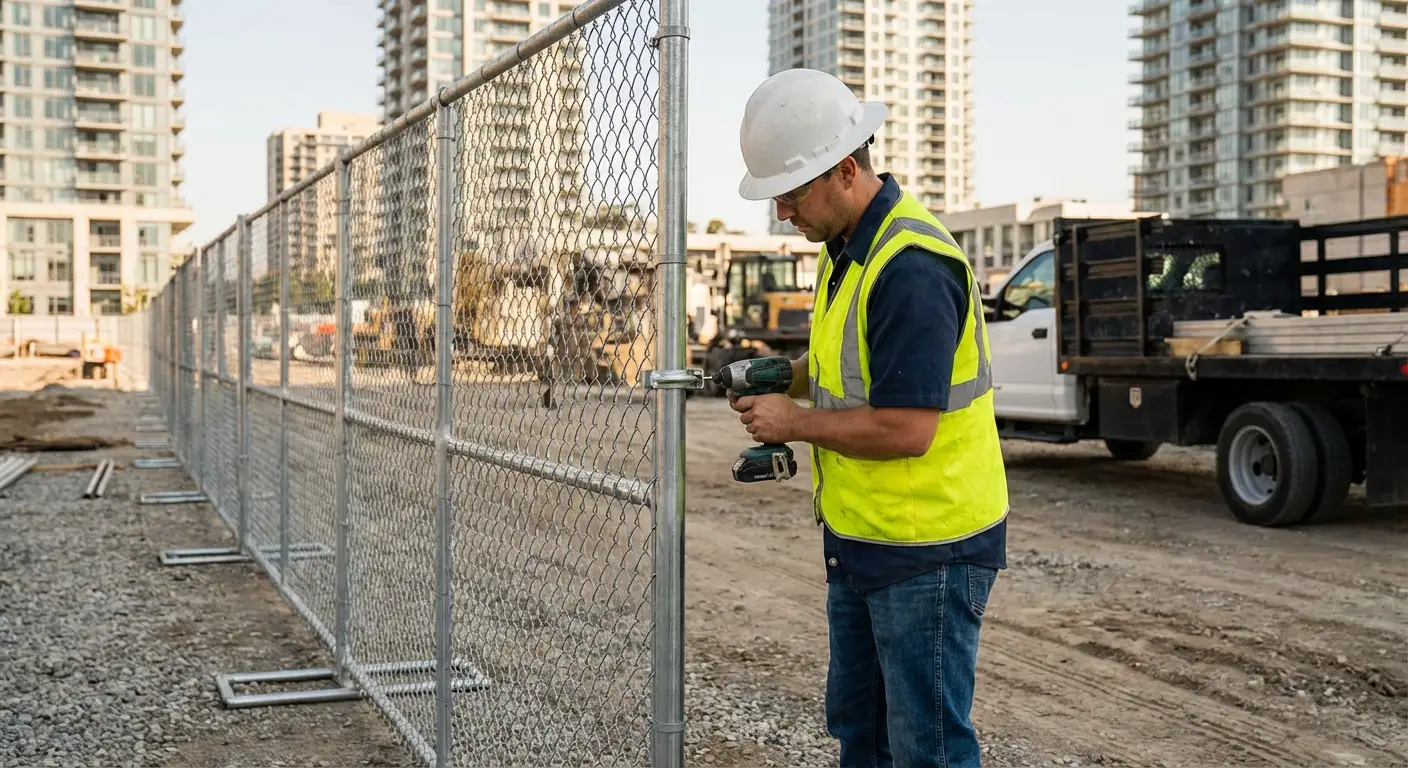 Downtown North Bergen temporary fencing and site security