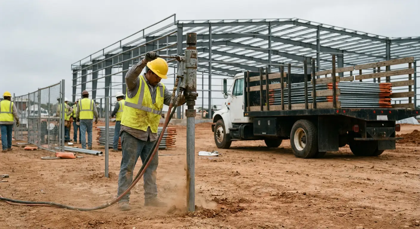 Industrial fencing installation site in North Bergen, NJ