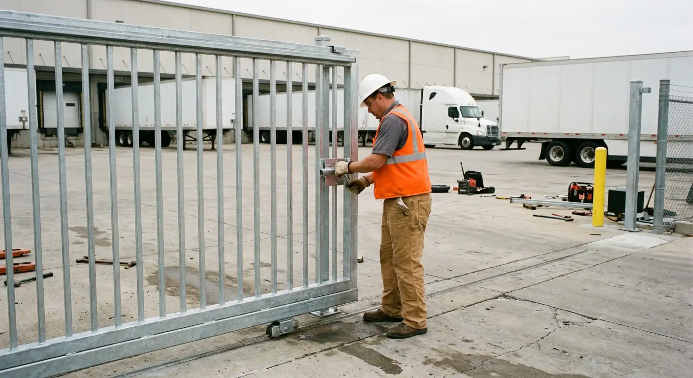 Heavy-duty temporary fencing installation in North Bergen