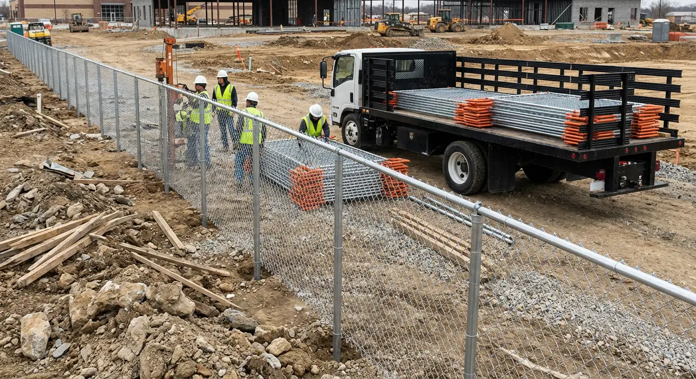 Post-Driven Construction Fence in North Bergen, NJ