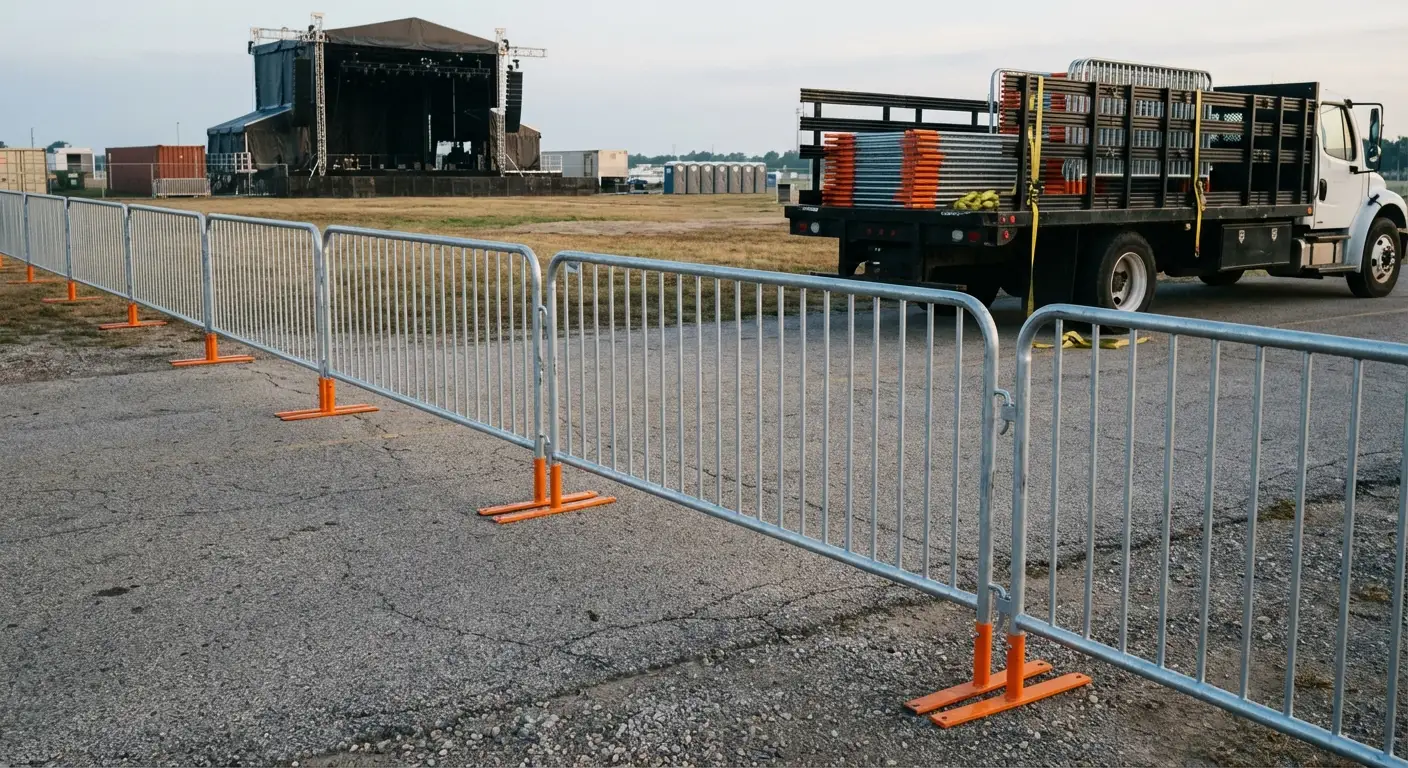 Crowd control barricade setup in North Bergen, NJ
