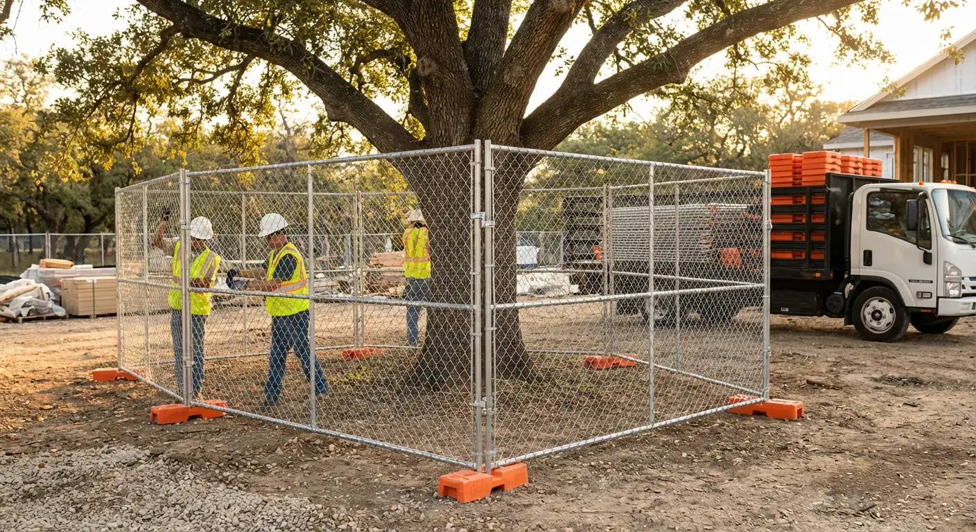 Tree protection zone fencing background in North Bergen, NJ