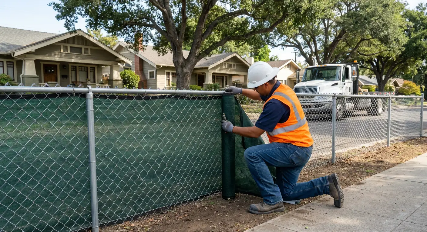 Temporary fence installation in North Bergen
