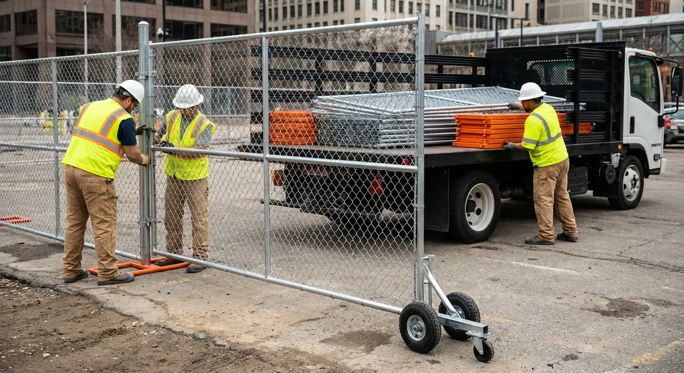 Temporary gate rental installation site in North Bergen