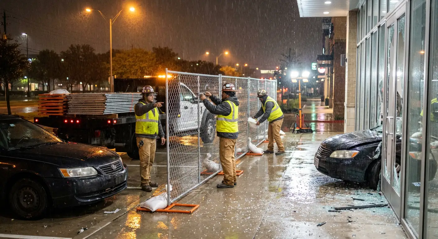 Emergency temporary fencing and dispatch logistics in North Bergen, NJ