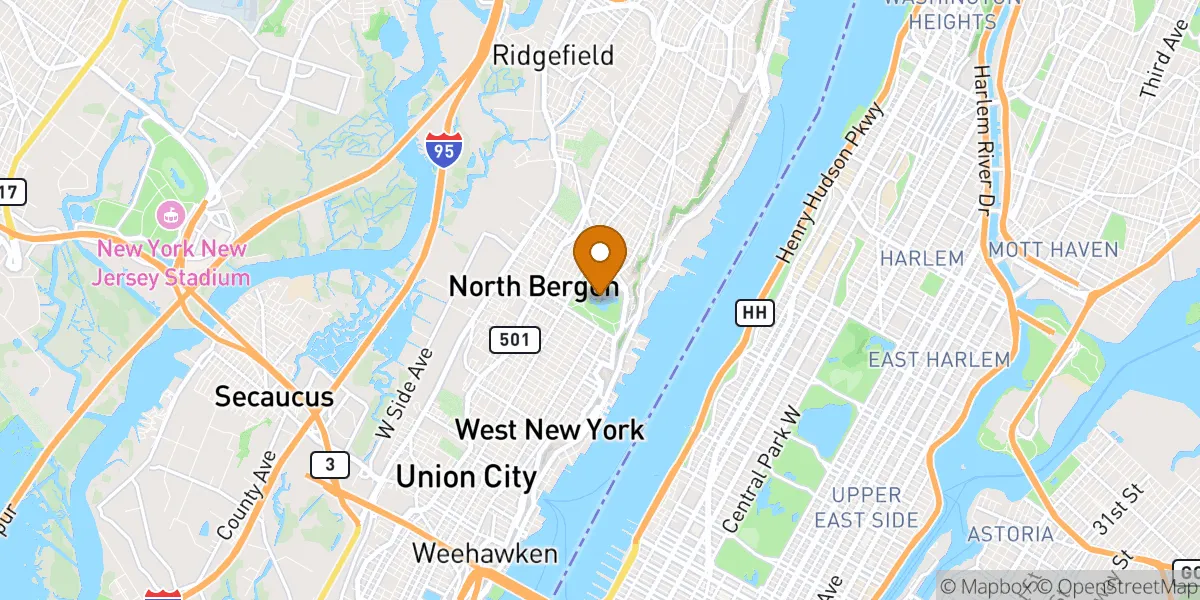 Braddock Park South neighborhood map in North Bergen, NJ