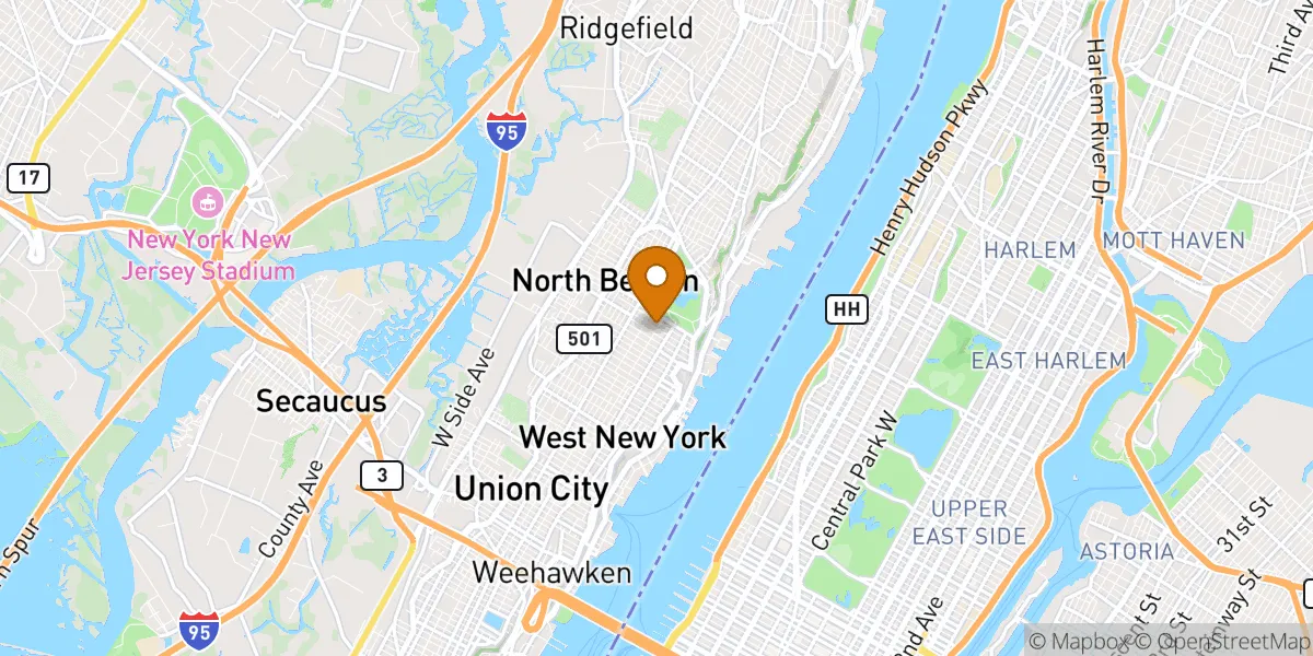 Woodcliff neighborhood map in North Bergen, NJ